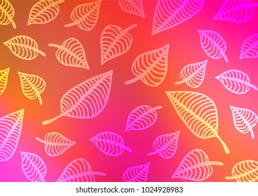 Light Pink, Yellow vector natural abstract template. Glitter abstract illustration with doodles and Zen tangles. The completely new template can be used for your brand book.