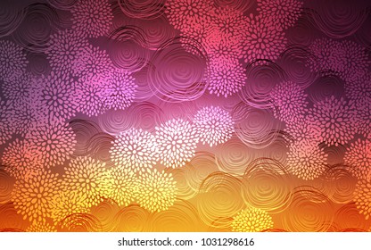 Light Pink, Yellow vector natural elegant pattern. Glitter abstract illustration with doodles and flowers. The best blurred design for your business.