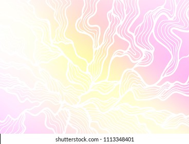 Light Pink, Yellow vector natural elegant background. Glitter abstract illustration with doodles and Zen tangles. Brand-new design for your business.