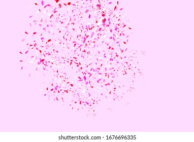 Light Pink, Yellow vector natural backdrop with leaves. Glitter abstract illustration with doodles and leaves. Hand painted design for web, wrapping.