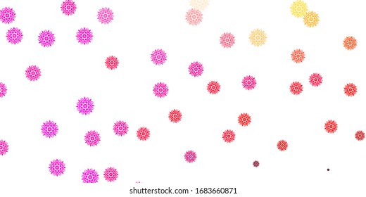 Light Pink, Yellow vector natural artwork with flowers. Gradient colorful abstract flowers on simple background. Pattern for women day promotion.
