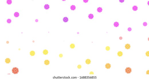 Light Pink, Yellow vector natural backdrop with flowers. Illustration with abstract colorful flowers with gradient. Pattern for website designs.