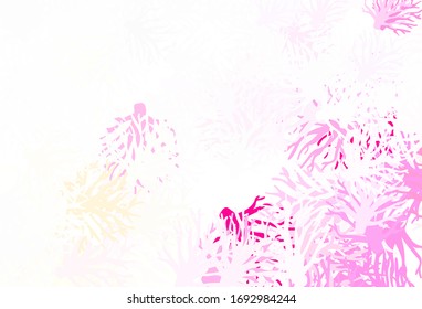Arte natural de vector amarillo claro con ramas. Ilustración de hojas y ramas en estilo Origami. Patrón texturizado para sitios web, banners.
