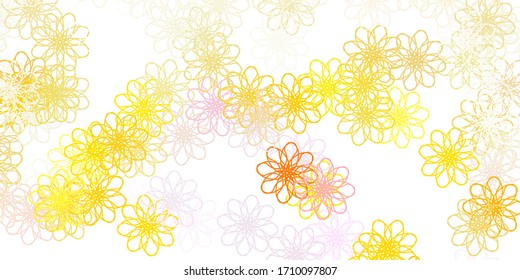 Light Pink, Yellow vector natural layout with flowers. Simple design with flowers on abstarct background. Brand new business design.
