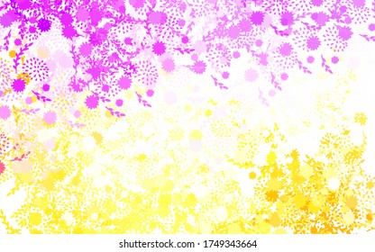 Light Pink, Yellow vector natural background with flowers, roses. Creative illustration in blurred style with flowers. New template for your brand book.