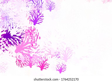 Light Pink, Yellow vector natural artwork with branches. Sketchy doodles on white background. The best design for your business.