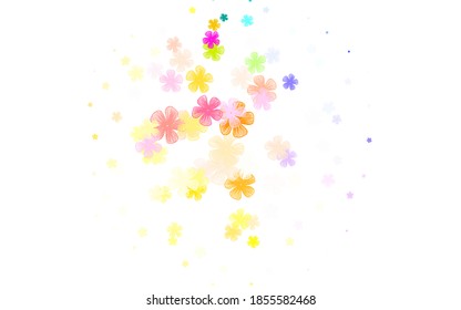 Hellrosa, gelbe, Vektorgrafik mit Blumen. Doodle-Illustration von Blumen im Origami-Stil. Neuer Stil für Ihr Business-Design.