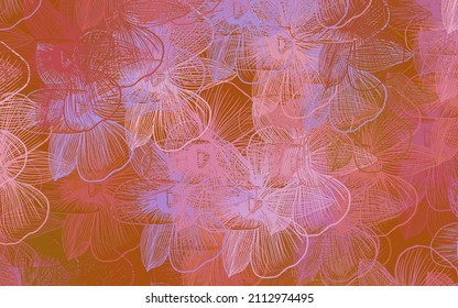 Light Pink, Yellow vector natural artwork with flowers. Flowers with gradient on white background. Elegant pattern for your brand book.