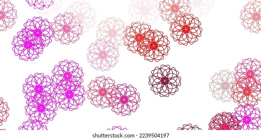 Light pink, yellow vector natural artwork with flowers. Gradient colorful abstract flowers on simple background. Best design for your business.