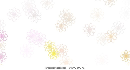 Light Pink, Yellow vector natural artwork with flowers. Gradient colorful abstract flowers on simple background. Brand new business design.