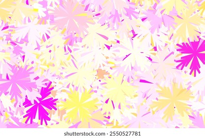 Rosa claro, patrón natural de Vector amarillo con árboles, ramas. Flores en estilo natural sobre fondo blanco. Nuevo diseño para su negocio.