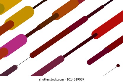 Light Pink, Yellow vector pattern with rounded lines. Shining colored illustration with rounded stripes. The pattern can be used for medical ad, booklets, leaflets