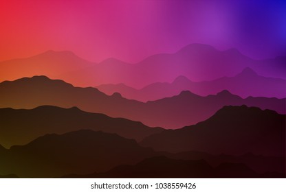 Light Pink, Yellow vector pattern with curved circles. Shining crooked illustration in mountain style. Brand-new design for your ads, poster, banner.