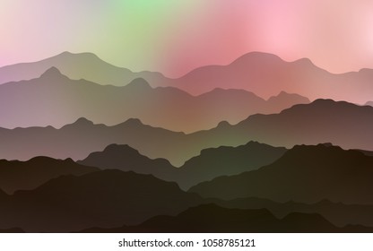 Light Pink, Yellow vector pattern with bubble shapes. Geometric illustration in mountain style with gradient.  Textured wave pattern for backgrounds.