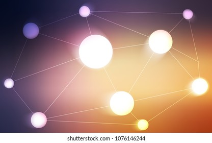 Light Pink, Yellow vector pattern with spheres, triangles. Illustration with set of colorful abstract circles and lines. Pattern can be used for ads, leaflets.
