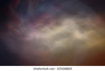 Light Pink, Yellow vector pattern with night sky stars. Space stars on blurred abstract background with gradient. Pattern for futuristic ad, booklets.