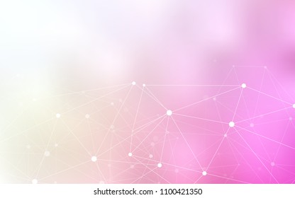 Light Pink, Yellow vector pattern with spheres, triangles. Modern abstract colorful illustration with spheres and lines. Beautiful design for your business advert.