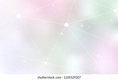 Light Pink, Yellow vector pattern with spheres, triangles. Illustration with set of colorful abstract circles and lines. New design for ad, poster, banner of your website.