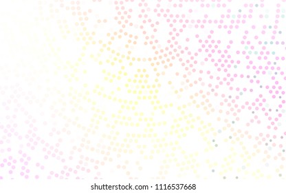 Light Pink, Yellow vector  pattern with radial spheres. Glitter abstract illustration with blurred drops of rain. Pattern can be used as texture of water, rain drops.