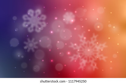 Light Pink, Yellow vector pattern with christmas snowflakes. Modern geometrical abstract illustration with crystals of ice. The pattern can be used for new year ad, booklets.