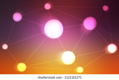 Light Pink, Yellow vector pattern with spheres, triangles. Abstract illustration with colorful discs and triangles. Pattern can be used for beautiful websites.