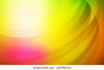Light Pink, Yellow vector pattern with lines, ovals. Brand-new colored illustration in marble style with gradient. Brand-new design for your ads, poster, banner.