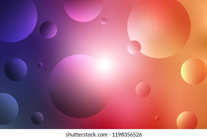 Light Pink, Yellow vector pattern with spheres. Blurred decorative design in abstract style with bubbles. Pattern can be used for ads, leaflets.