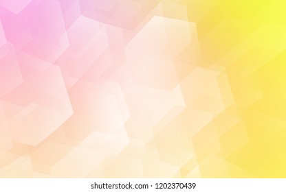 Light Pink, Yellow vector pattern with colorful hexagons. Illustration of colored hexagons on white surface. Pattern can for your ad, booklets.