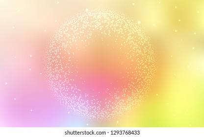 Light Pink, Yellow vector pattern with night sky stars. Glitter abstract illustration with colorful cosmic stars. Pattern for astronomy websites.