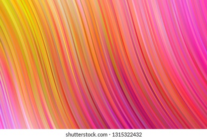 Light Pink, Yellow vector pattern with bent ribbons. Creative geometric illustration in marble style with gradient. The best blurred design for your business.