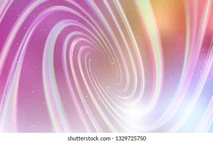 Light Pink, Yellow vector pattern with night sky stars. Shining colored illustration with bright astronomical stars. Pattern for astronomy websites.