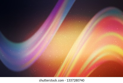 Light Pink, Yellow vector pattern with night sky stars. Shining colored illustration with bright astronomical stars. Template for cosmic backgrounds.
