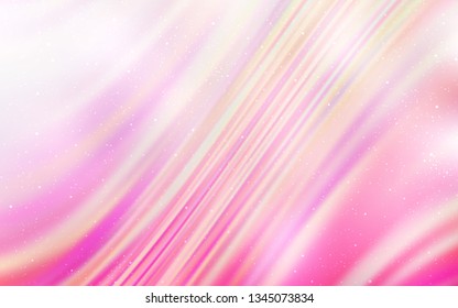 Light Pink, Yellow vector pattern with night sky stars. Modern abstract illustration with Big Dipper stars. Pattern for futuristic ad, booklets.