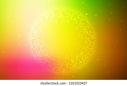 Light Pink, Yellow vector pattern with night sky stars. Modern abstract illustration with Big Dipper stars. Template for cosmic backgrounds.