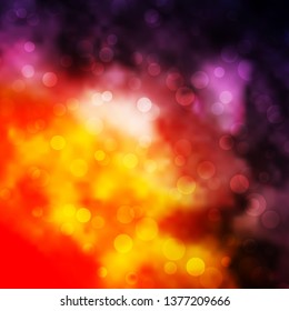 Light Pink, Yellow vector pattern with circles. Abstract decorative design in gradient style with bubbles. Design for your commercials.