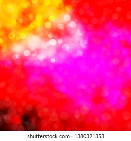 Light Pink, Yellow vector pattern with circles. Abstract decorative design in gradient style with bubbles. New template for your brand book.