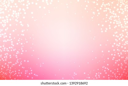 Light Pink, Yellow vector pattern with night sky stars. Shining colored illustration with bright astronomical stars. Smart design for your business advert.
