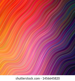 Light Pink, Yellow vector pattern with wry lines. Colorful illustration with curved lines. Best design for your posters, banners.