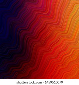 Light Pink, Yellow vector pattern with curved lines. Colorful abstract illustration with gradient lines. Template for cell phone screens.