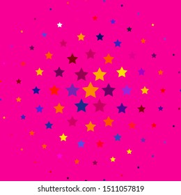 Light Pink, Yellow vector pattern with abstract stars. Blur decorative design in simple style with stars. Pattern for new year ad, booklets.