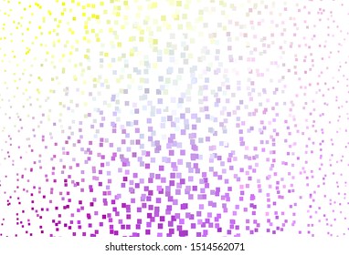 Light Pink, Yellow vector pattern in square style. Decorative design in abstract style with rectangles. Pattern for commercials.