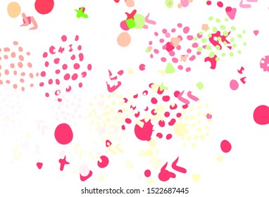 Light Pink, Yellow vector pattern with random forms. Illustration with colorful gradient shapes in abstract style. Elegant design for wallpapers.