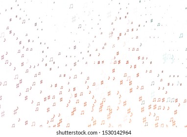 Light Pink, Yellow vector pattern with music elements. Abstract illustration with colorful symbols of melody. Pattern for school ad, booklets.
