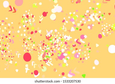 Light Pink, Yellow vector pattern with random forms. Illustration with colorful gradient shapes in abstract style. Elegant design for wallpapers.