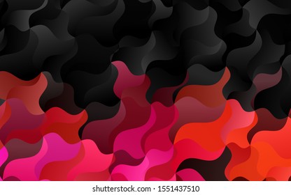 Light Pink, Yellow vector pattern with lines, ovals. Brand new colored illustration in marble style with gradient. Textured wave pattern for backgrounds.
