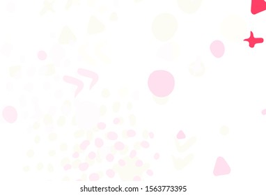 Light Pink, Yellow vector pattern with random forms. Colorful chaotic forms with gradient in modern style. Modern design for your business card.