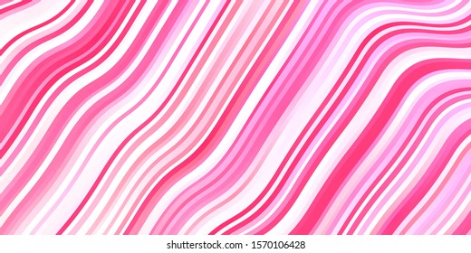 Light Pink, Yellow vector pattern with curved lines. Bright illustration with gradient circular arcs. Template for cellphones.