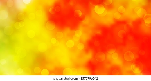 Light Pink, Yellow vector pattern with spheres. Colorful illustration with gradient dots in nature style. Pattern for booklets, leaflets.