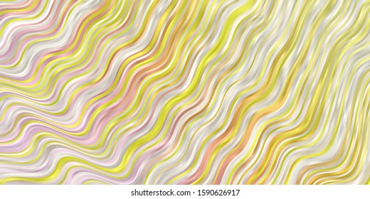 Light Pink, Yellow vector pattern with lines. Brand new colorful illustration with bent lines. Design for your business promotion.