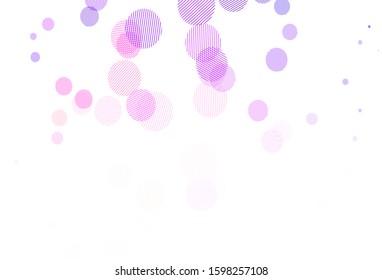 Light Pink, Yellow vector pattern with spheres. Illustration with set of shining colorful abstract circles. Pattern for futuristic ad, booklets.